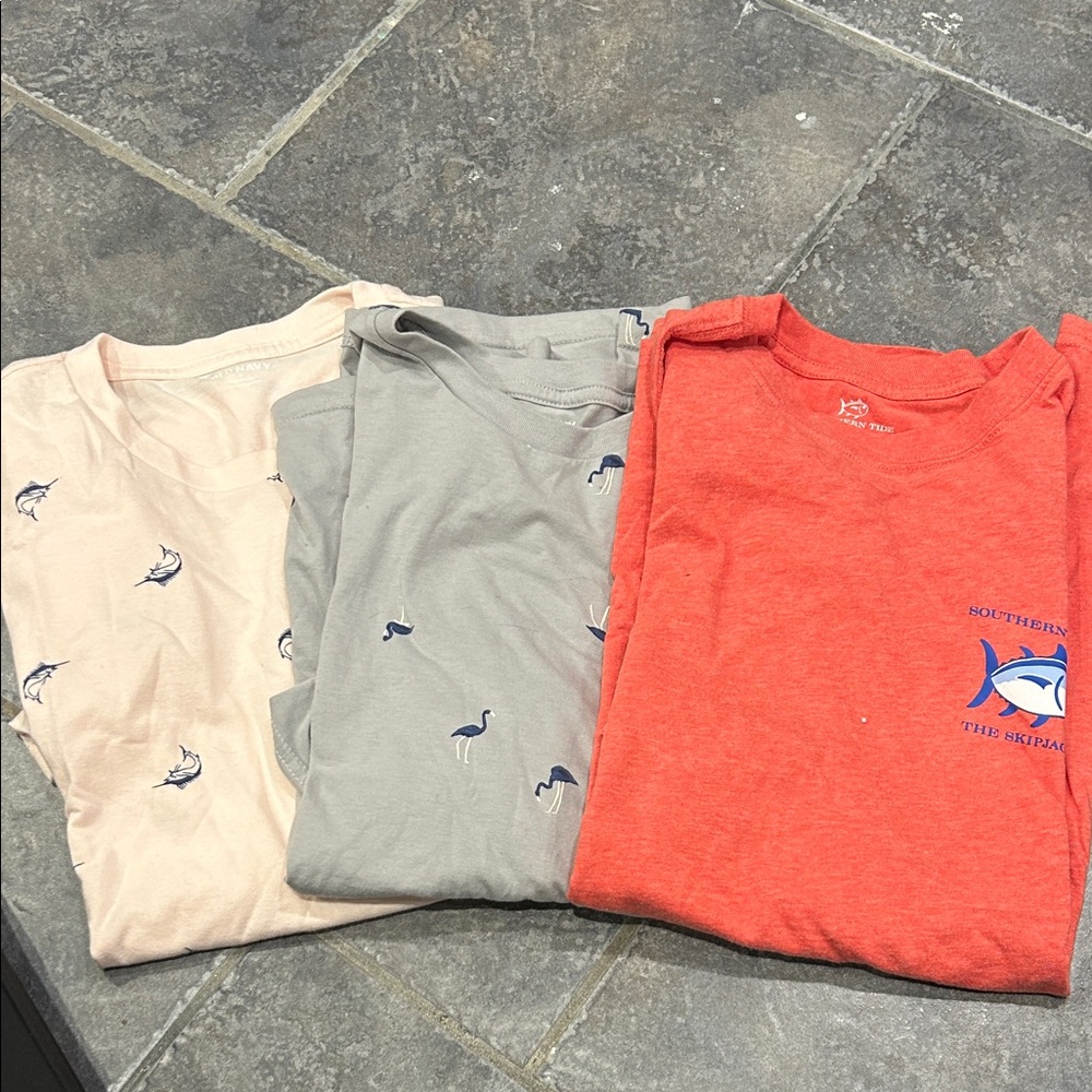 Men's Southern Tide Short Sleeve Tees Trio - Coral, Light Gray, Pale Pink